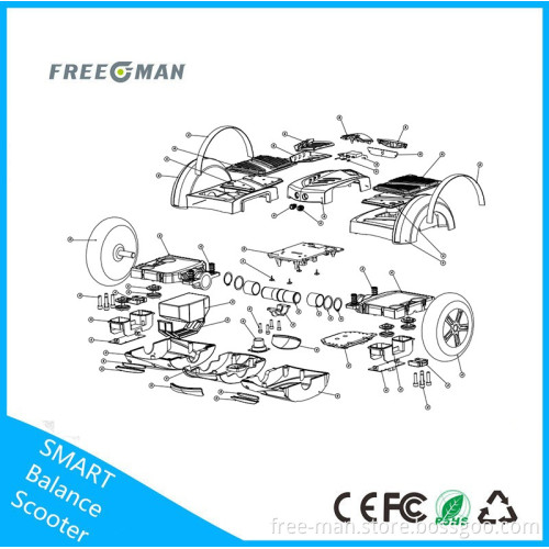 Free shipping two wheel balancing scooter from China trustworthy hoverboard Factory.6.5 ich 8ich 10ich